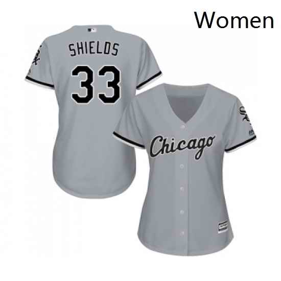 Womens Majestic Chicago White Sox 33 James Shields Replica Grey Road Cool Base MLB Jerseys